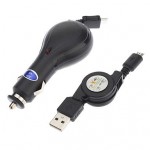 ShopmallHK Rétractable chargeur de voiture + Extension de type USB pour Samsung Galaxy S2 S3 S4 Et HTC Motorola Google et les téléphones Android