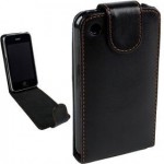 Generique 3gsblackam000a2 Etui rabat en cuir pour iPhone 3/3G/3GS Noir