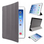 EasyAcc® Housse etui en Simili-Cuir Ultra Slim pour iPad Air Enclenche ou Désenclenche La Veille de l'iPad avec Fonction de Stand -Gris